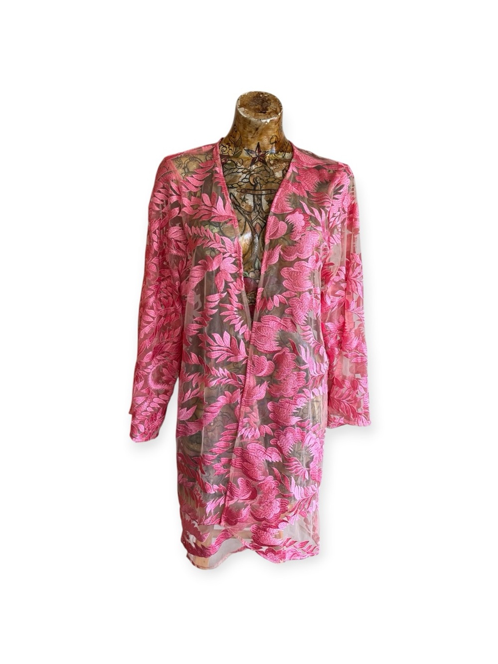 Ripley Rader sheer embroidered floral duster cardigan kimono style boho indie